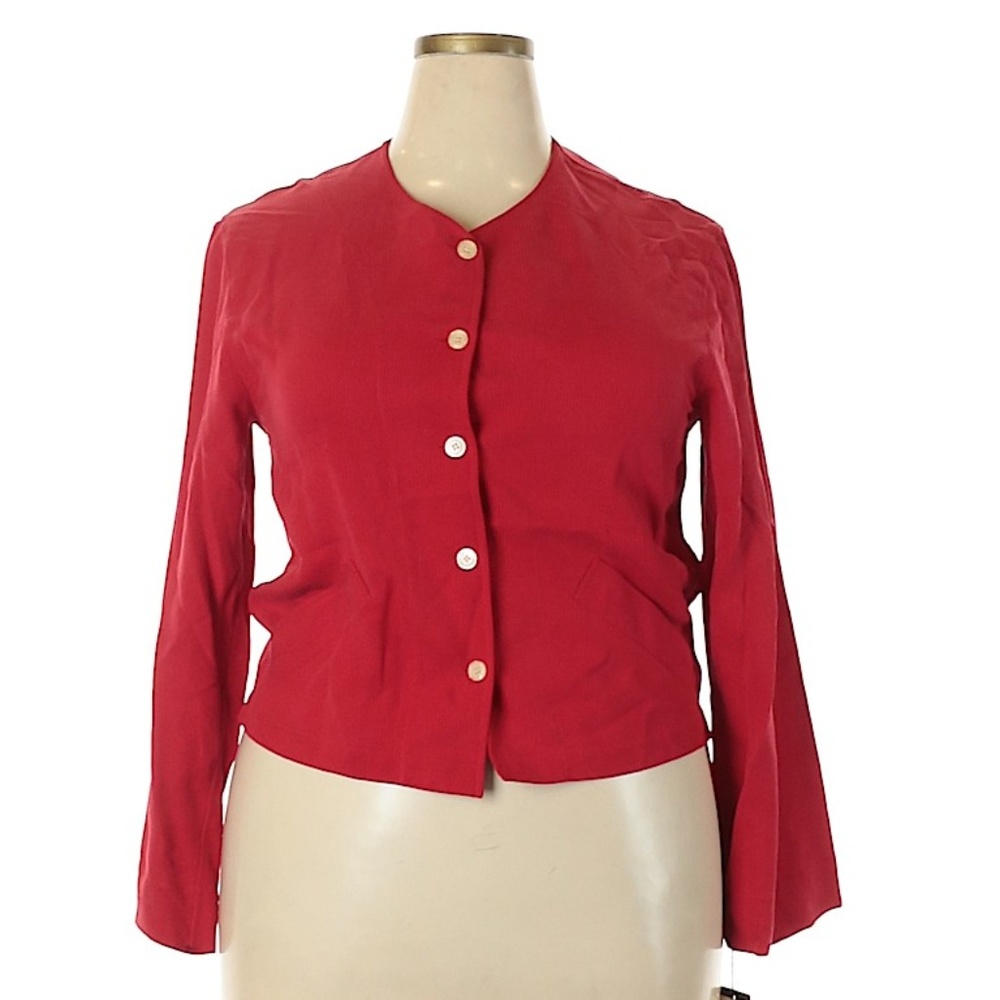 Vintage Finity Studio Long Sleeve Silk Top, new